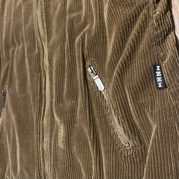 VTG IZZI Brown Corduroy Sherpa Lined Barn Coat Jacket Size Small Work Rugged - Picture 3 of 9